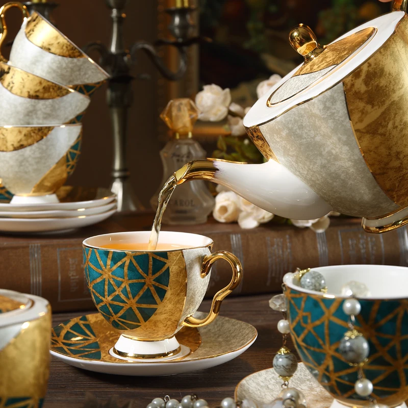 gold porcelain tea set