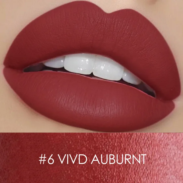 matte red brown lipstick