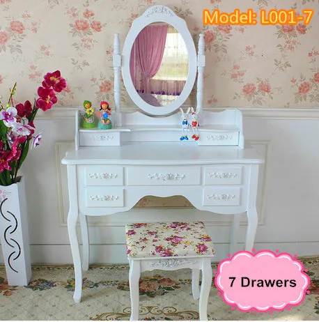 strategy Remains Throat Αγορά Έπιπλα σπιτιού | White Ivory colored Queen Anne style dresser Make Up  dressing table vanity set with swivel oval mirror and stool