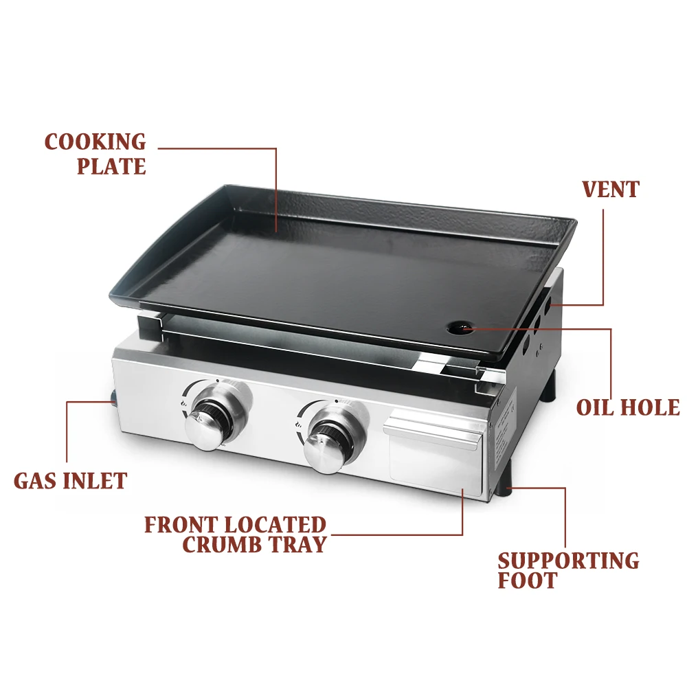2 burner griddle for gas stove