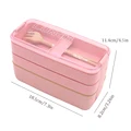 TUUTH Microwave Lunch Box 3 Layer 900ml Storage Box Wheat Straw Fruit Salad Rice Bento Box Food Container for School Office preview-6