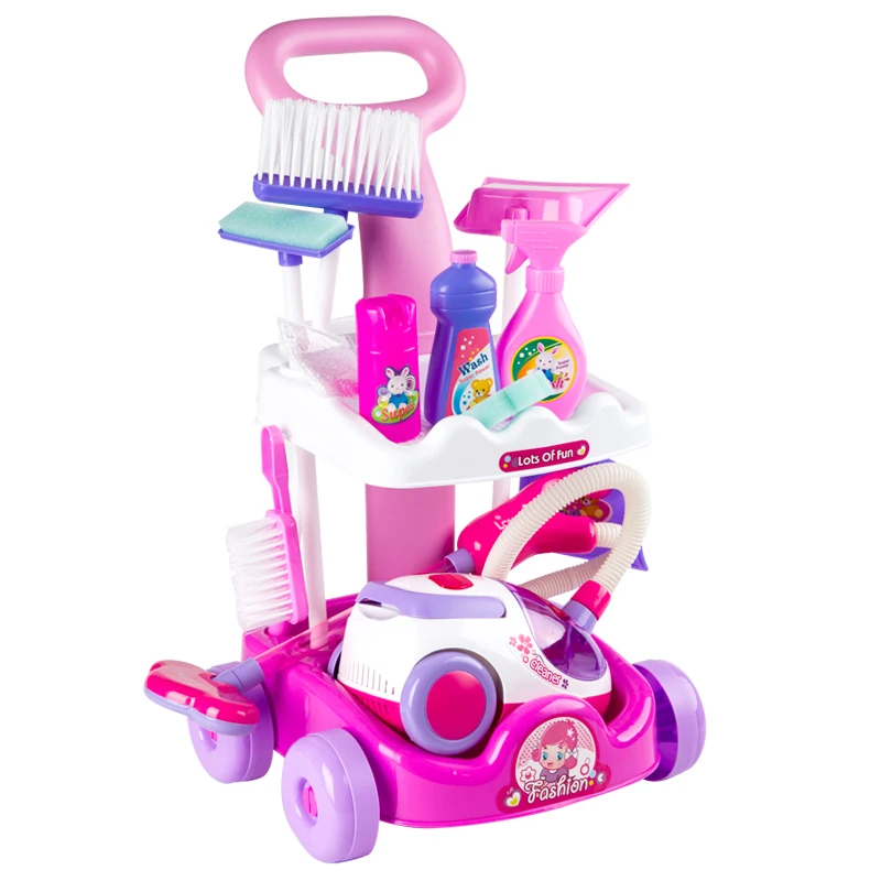 toy cleaning trolley with vacuum