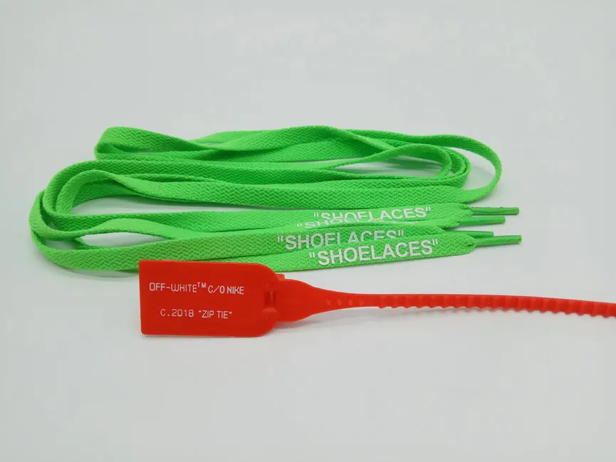 green off white shoelaces