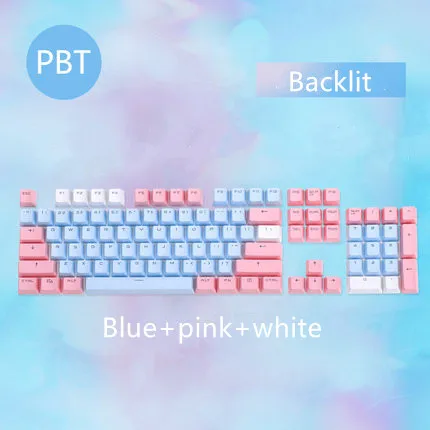 blue and pink keycap set