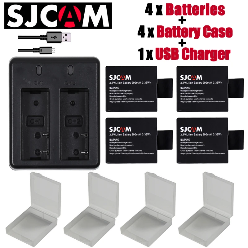 New SJCAM sj4000 eken H9 GIT-LB101 GIT BATTERY  sj5000 sj6000 sj7000 SJ8000 SJ9000  battery +Dual USB charger-animated-img