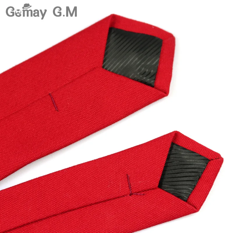 קנו אביזרים לנשים | Casual fashion new Men's tie solid color Linen cotton  Necktie 5cm width Skinny Narrow Neck ties for Party Red Pink 10 colors