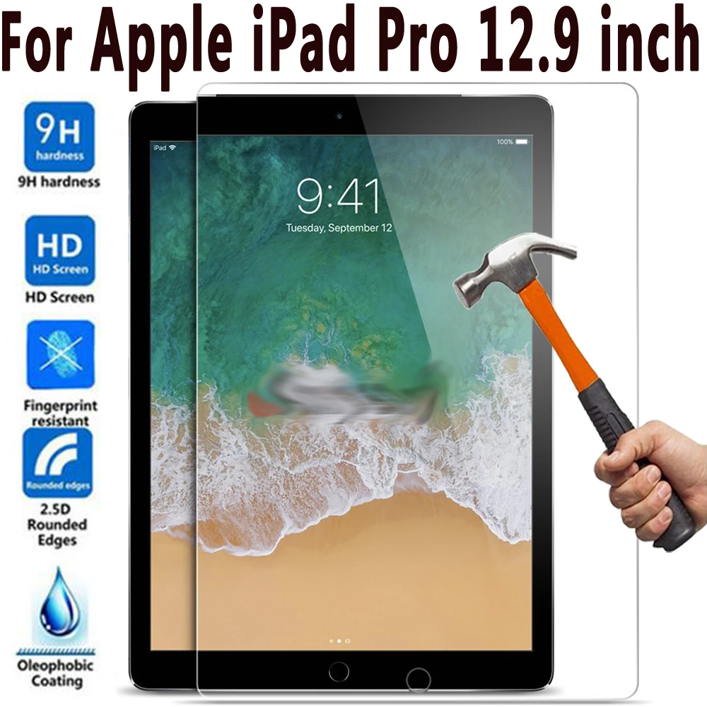 2 Packs Tempered Glass Screen Protector For Apple iPad Pro 12.9 inch Glass for iPad Pro 12.9 2015 2017 2018 2020 2021 2022 A2764-animated-img