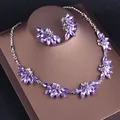 Noble Purple Crystal Bridal Jewelry Sets Necklaces Earrings Crown Tiaras Set African Beads Jewelry Set Wedding Dress Accessories preview-4