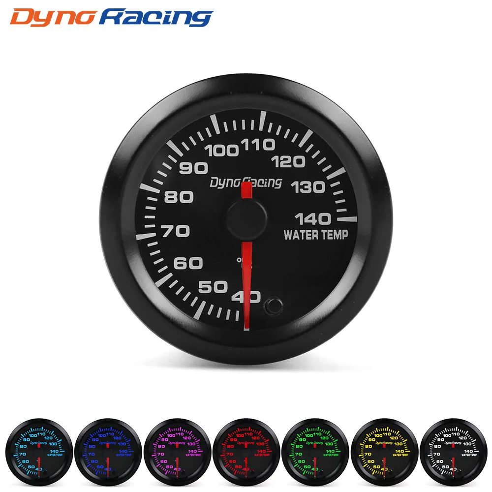 Dynoracing 2" 52mm 7 Colors LED Car Water Temp Gauge 40-140 Celsius Water Temperature Meter High Speed Motor With Sensor-animated-img