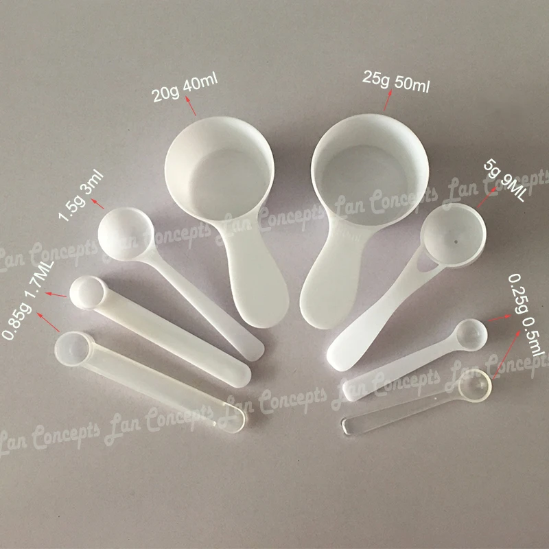 0.5ML 0.25g with individual packed Measuring Spoon 0.25 gram translucence  Plastic Micro Measure Scoop - 200pcs/lot Free shipping - AliExpress