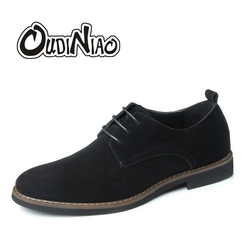 OUDINIAO Classic Suede Black Dress 
