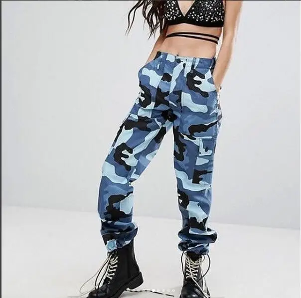 blue camo pants womens