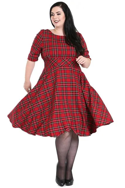 red rockabilly pinup vestidos plus 
