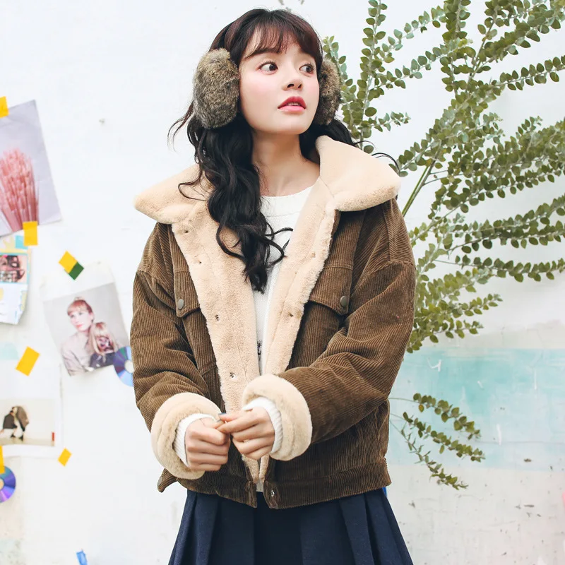 fashion Loose Corduroy Jacket Women 