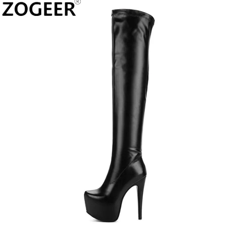 thigh high boots pu