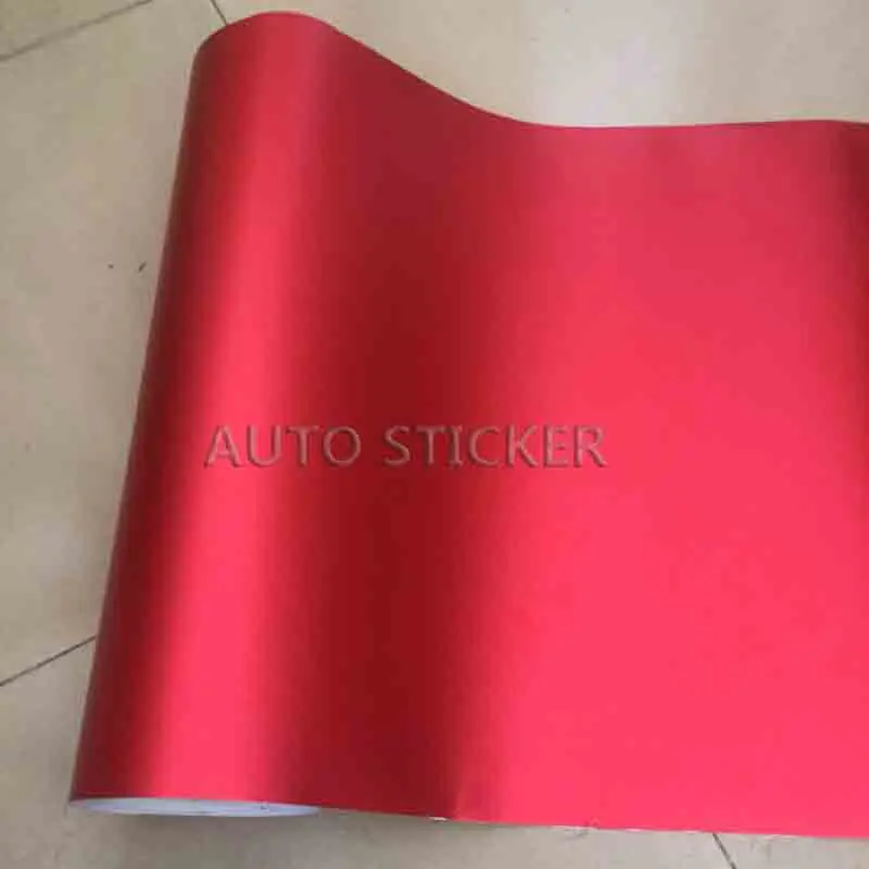 50cmX2M/3M Satin Red Matt Metallic Red Vinyl wrap Car Wrap With