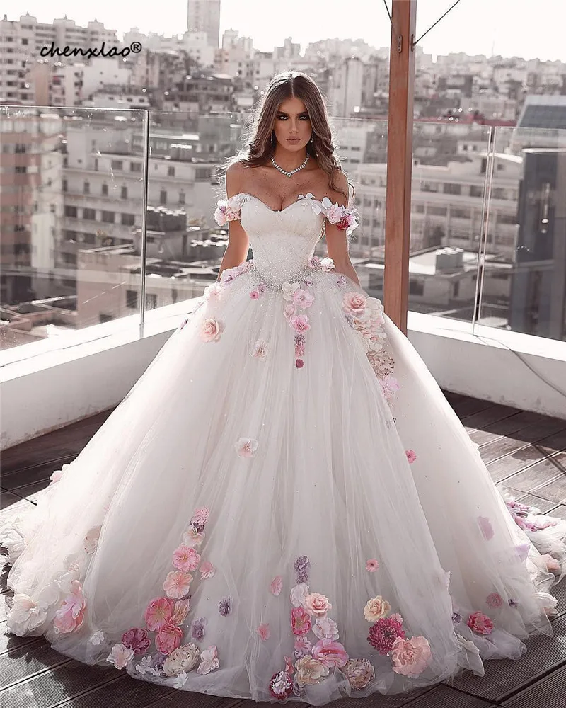 flower wedding gown