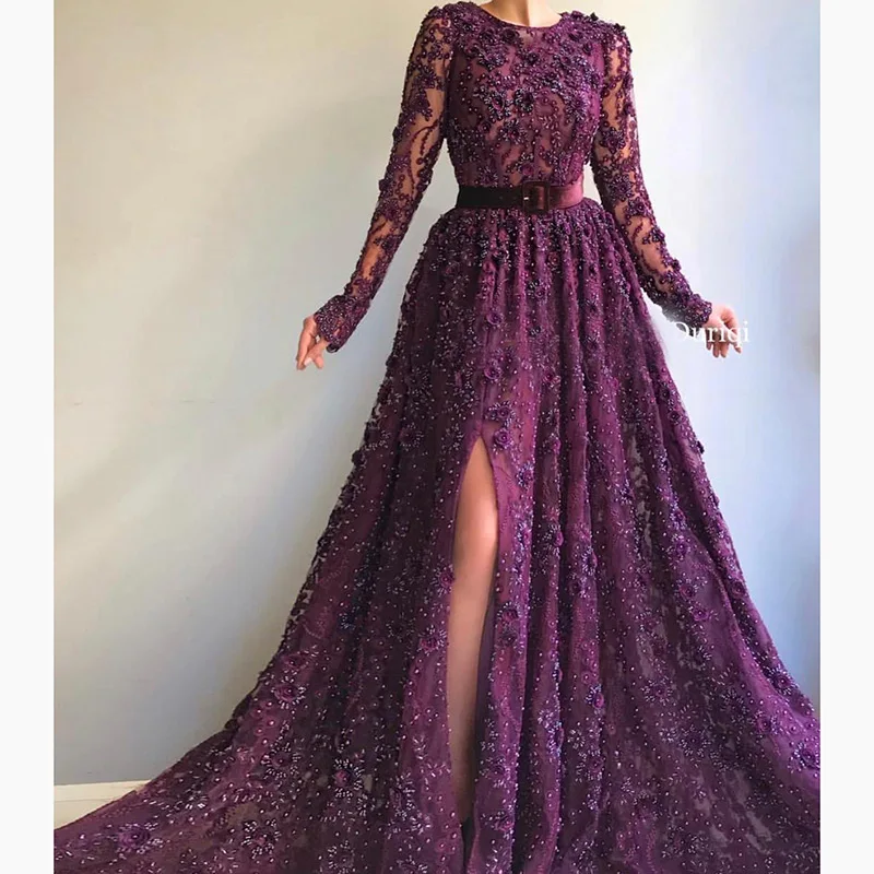 Elegante Green Purple Evening Dresses 