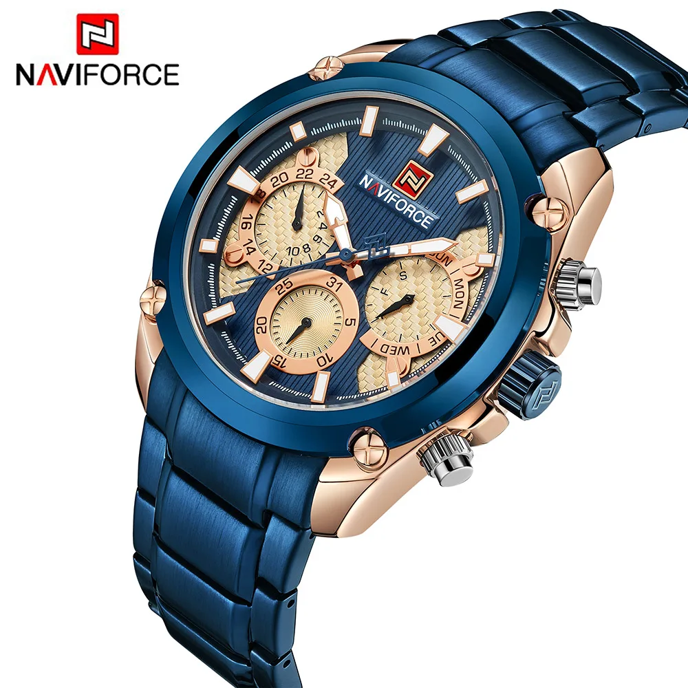 Blue and gold online watch mens