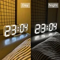 3D LED Wall Clock Modern Design Digital Table Clock Alarm Nightlight Saat reloj de pared Watch For Home Living Room Decoration preview-2