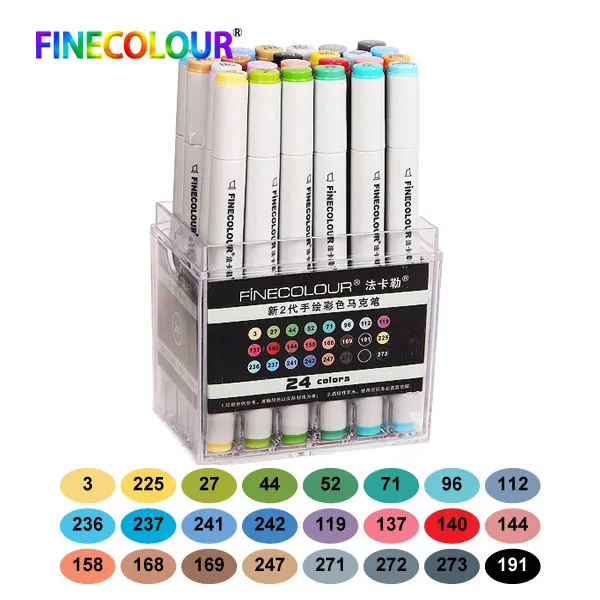 Finecolour Professional Permanent Art Markers Pen Alcohol Based Lnk Manga  Marker For Drawing 24/36/48/60/72 Painting Marker Set