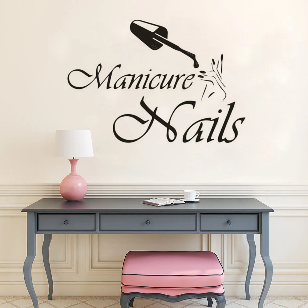 Hot Sale Beauty Salon Vinyl Wall Stickers Decal Nail Salon For