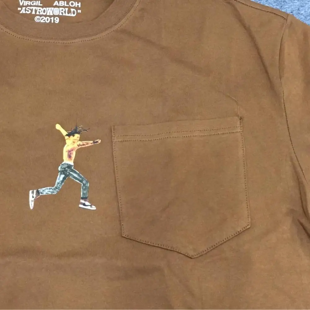 travis scott virgil abloh tee brown