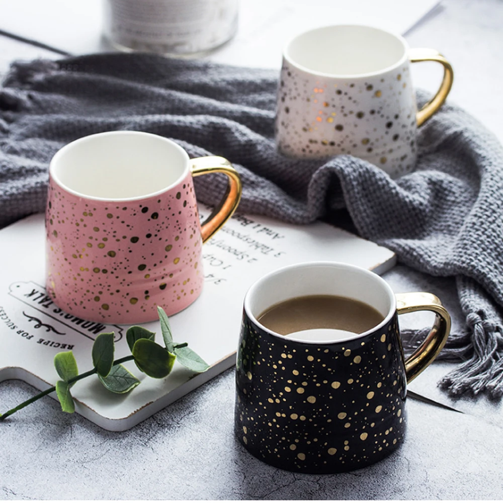 black and white ceramic mugs