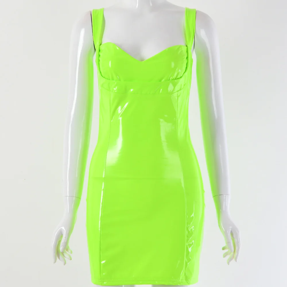 neon vinyl dress