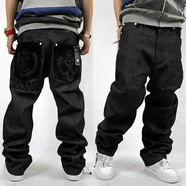 Loose hip hop jeans men printed jeans 