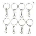 100 Pcs/Set Silvery Key Chains Stainless Alloy Circle DIY 25mm Keyrings 3 Styles Jewelry Keychain Key Ring