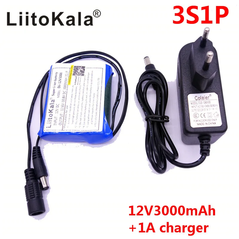 HK LiitoKala Dii-12V3000 DC 12V 3000mAh 18650 Li-lon DC12V Super Rechargeable Battery P + EU AC Charger-animated-img