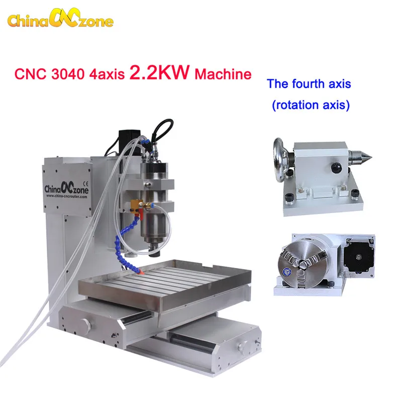 קנו מכונות נגרות וחלקים | Cnc 3040 5 Axis Router Cnc Milling Machine 4Axis  Frame 2.2Kw Engraving Machine Drilling Cutting Table Water Cooling Education