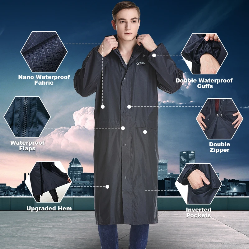 QIAN Impermeable Rain Pants Women/Men Raincoats Outdoor Thicker