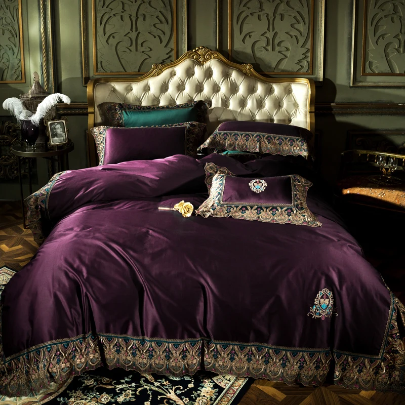 purple bed cover set