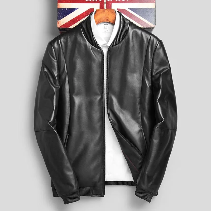 baseball style leather jacket