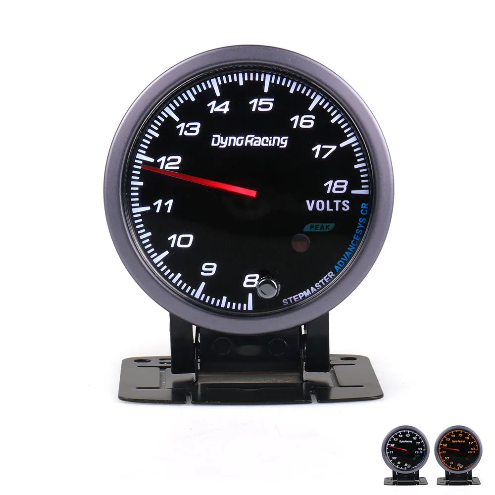 Dynoracing 60MM Black Face Car Auto Voltmeter 8-18 Volt Voltage Gauge With White& Amber Lighting Car meter TT101483-animated-img