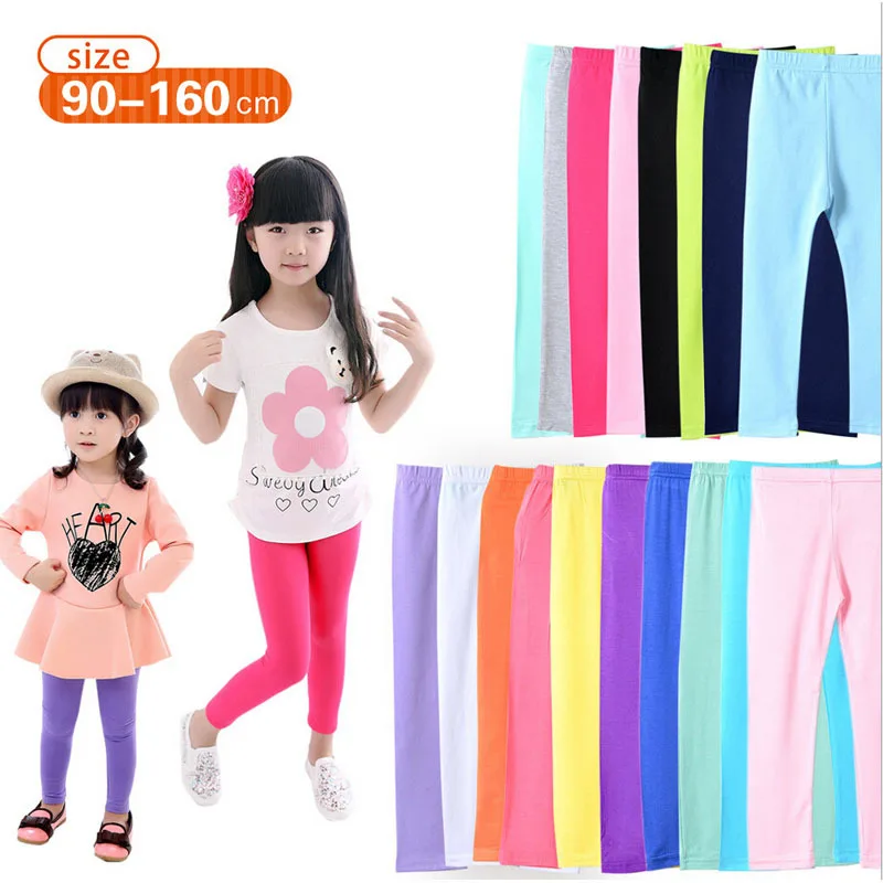 High Quality Thick Warm Winter Spring Jean Bow Girls Leggings Kids Trousers  Children Pants