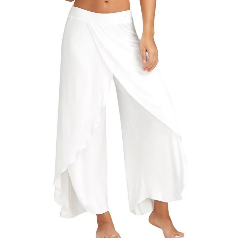 white wide leg yoga pants