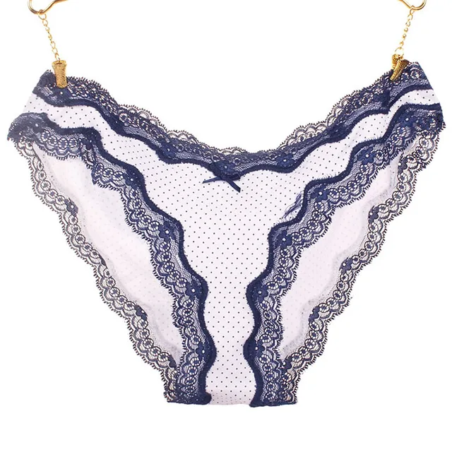 Αγορά Γυναικεία κιλότα  Women's Sexy Lace Panties With Big Size,S-XL 5  Colors High-Crotch Transparent Floral Bow Soft Briefs Underwear Culotte  Femme