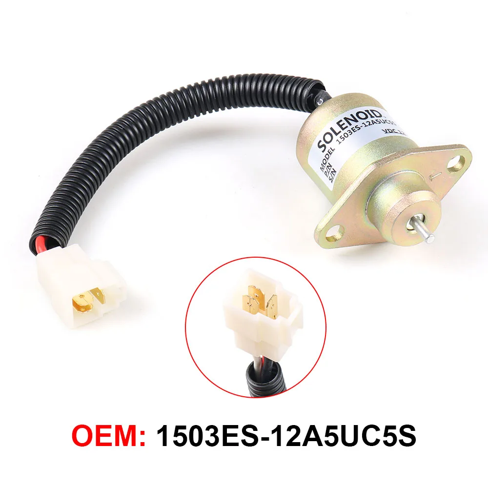 1503ES-12A5UC5S SA-4569-T 12V Fuel Shut off Solenoid For Kubota 05 series D905 D1005 V1205 V1305 V1505 17594-6001-4 17454-60010-animated-img