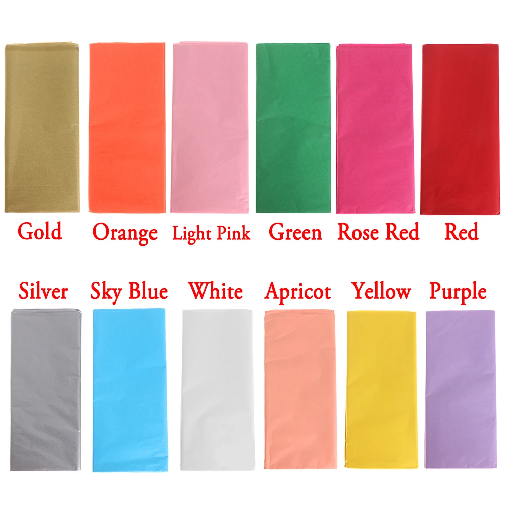 10sheets/bag 50x66cm Gift Packaging Craft Glitter Tissue Paper Flower  Wrapping Paper Roll Wine Shirt Shoes Clothing Packing