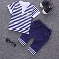 Children summer clothing kids casual Striped T-shirt+ pant 2Pcs/set boys fashion summer sets.
