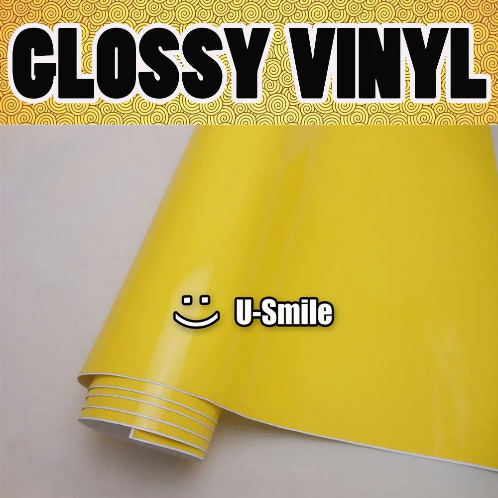 Gloss Glossy Yellow Vinyl Wrap Sticker 