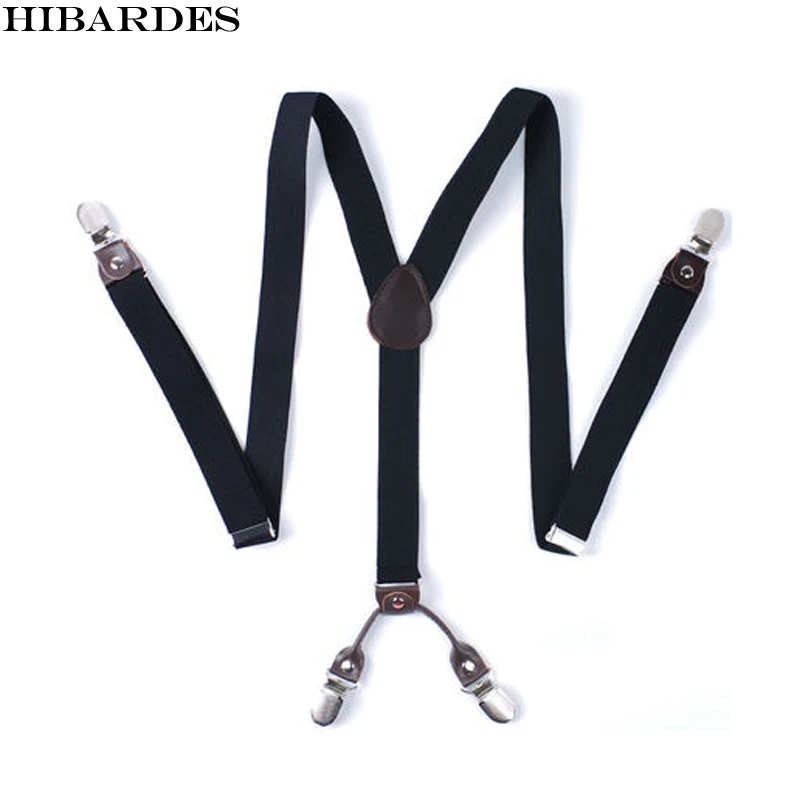 Men's Suspenders Adjustable Braces X Shape Elastic Strap Side Clip