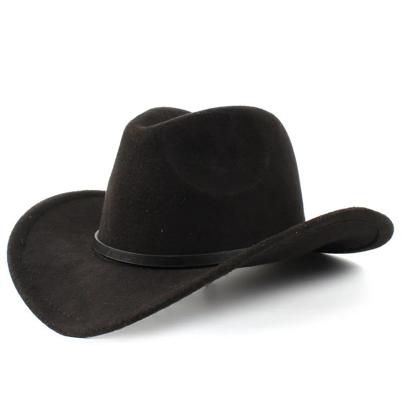 cowboy hat black leather