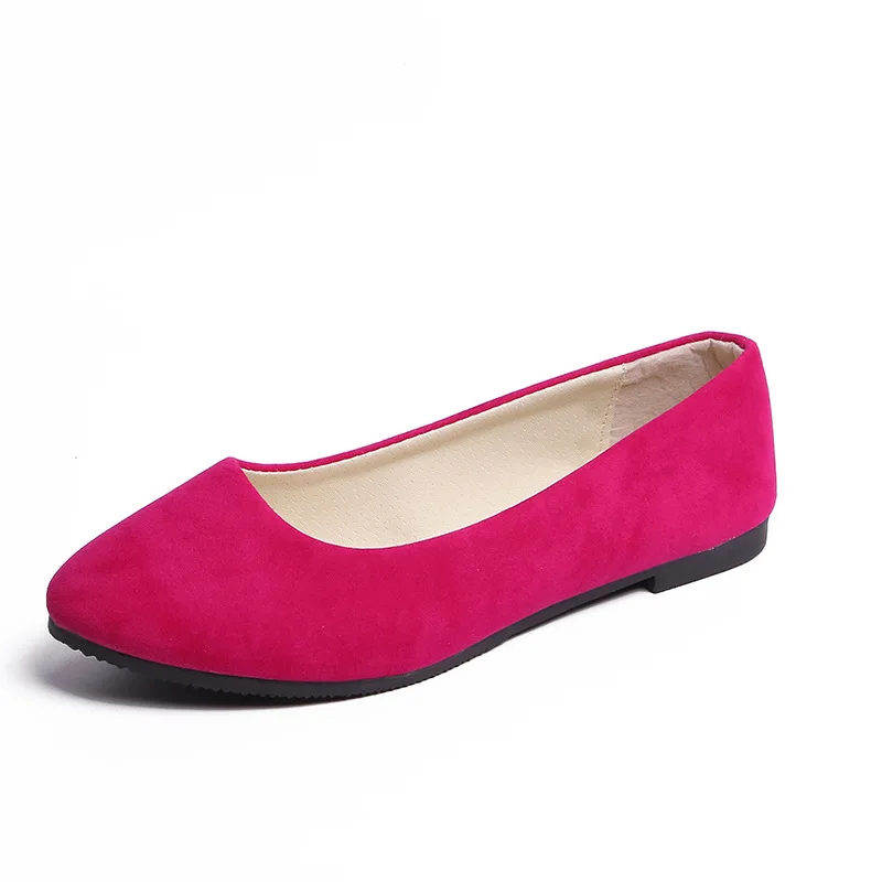 Casual Flock Flats Girls Flats Office Shoes