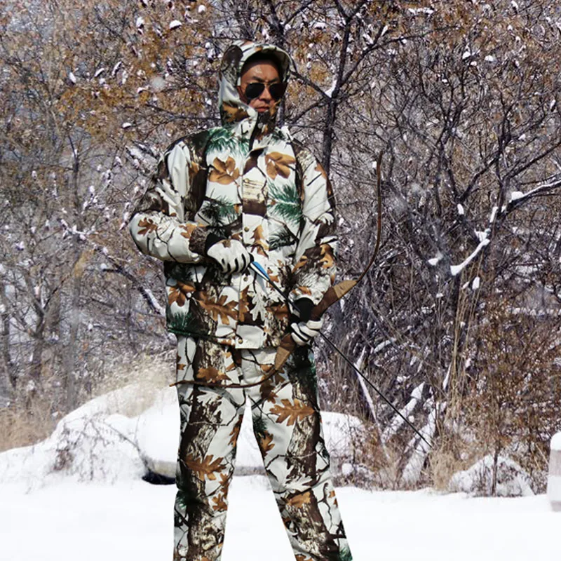 Αγορά Αθλητικά ενδύματα  Winter Waterproof Warm Fleece Hunting Camouflage  Suit Snow Bionic Camouflage Clothing Ghillie Suits Male