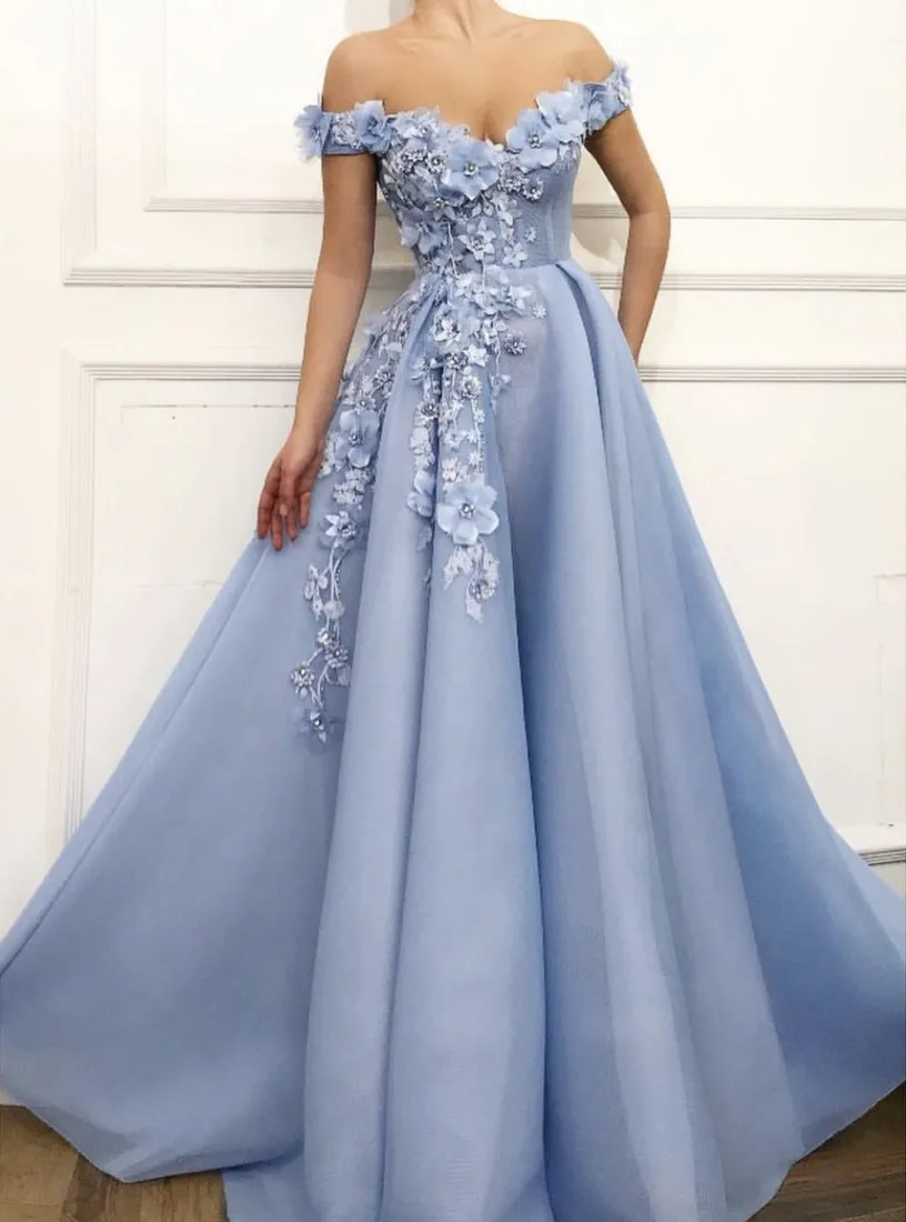 blue evening dress