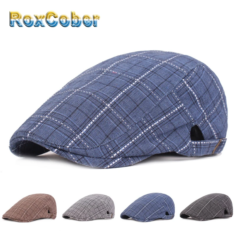 RoxCober Plaid vintage Berets cap 